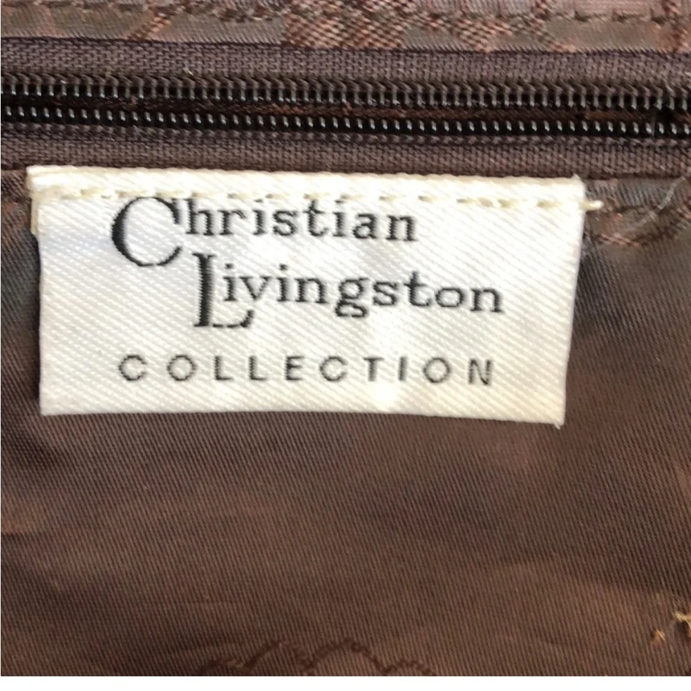 Christian Livingston Woven Shoulder Bag Vegan Leather Y2K Vtg - Picture 6 of 10